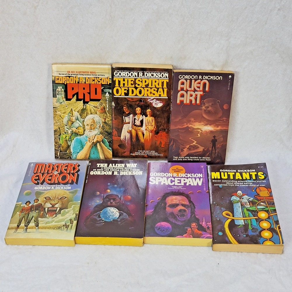 Gordon R Dickson Sci Fi Paperback Book Lot 7 Dorsai Pro Spacepaw Ace Bantam